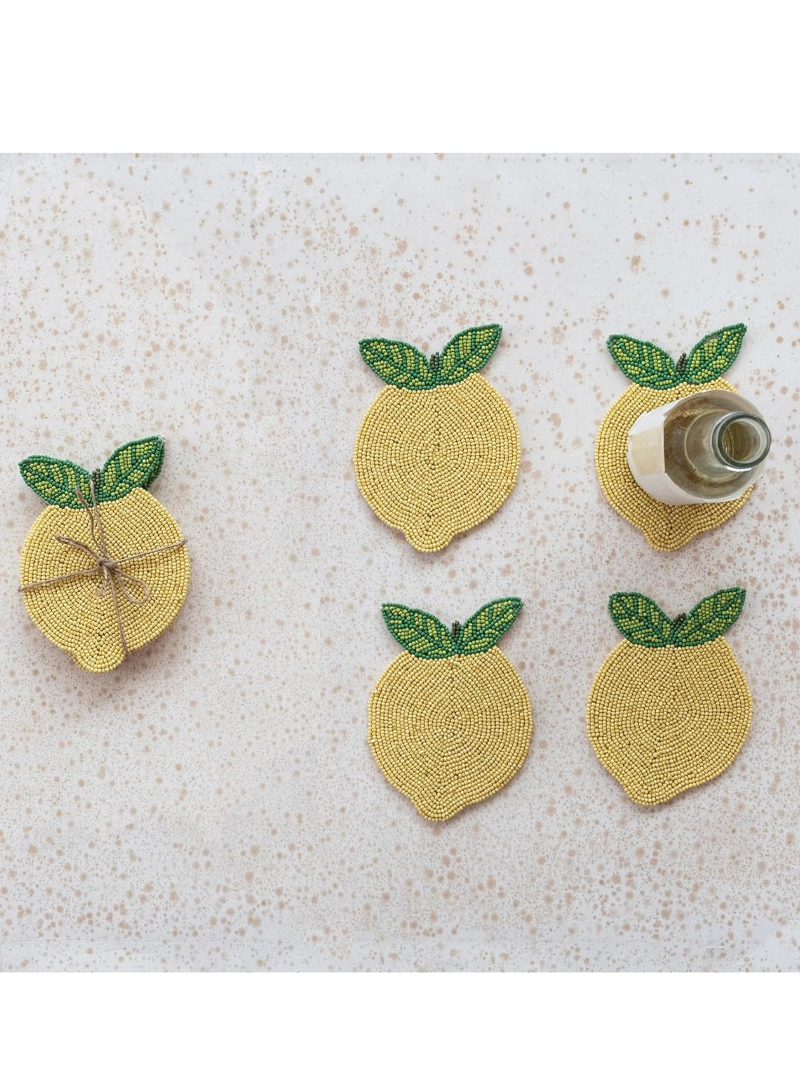 Lemon Beaded Coaster Set