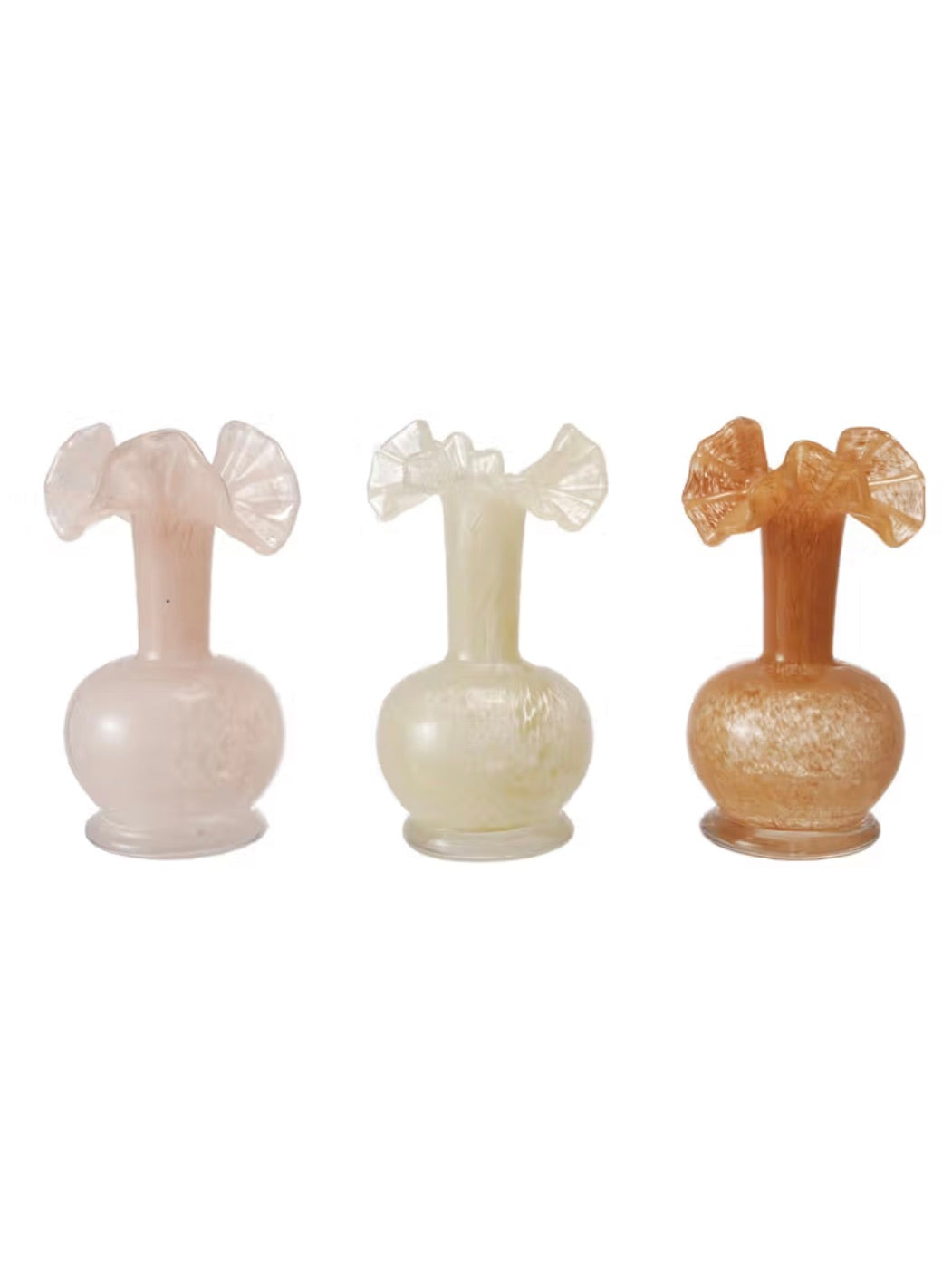 Art Glass Vase with Ruffles