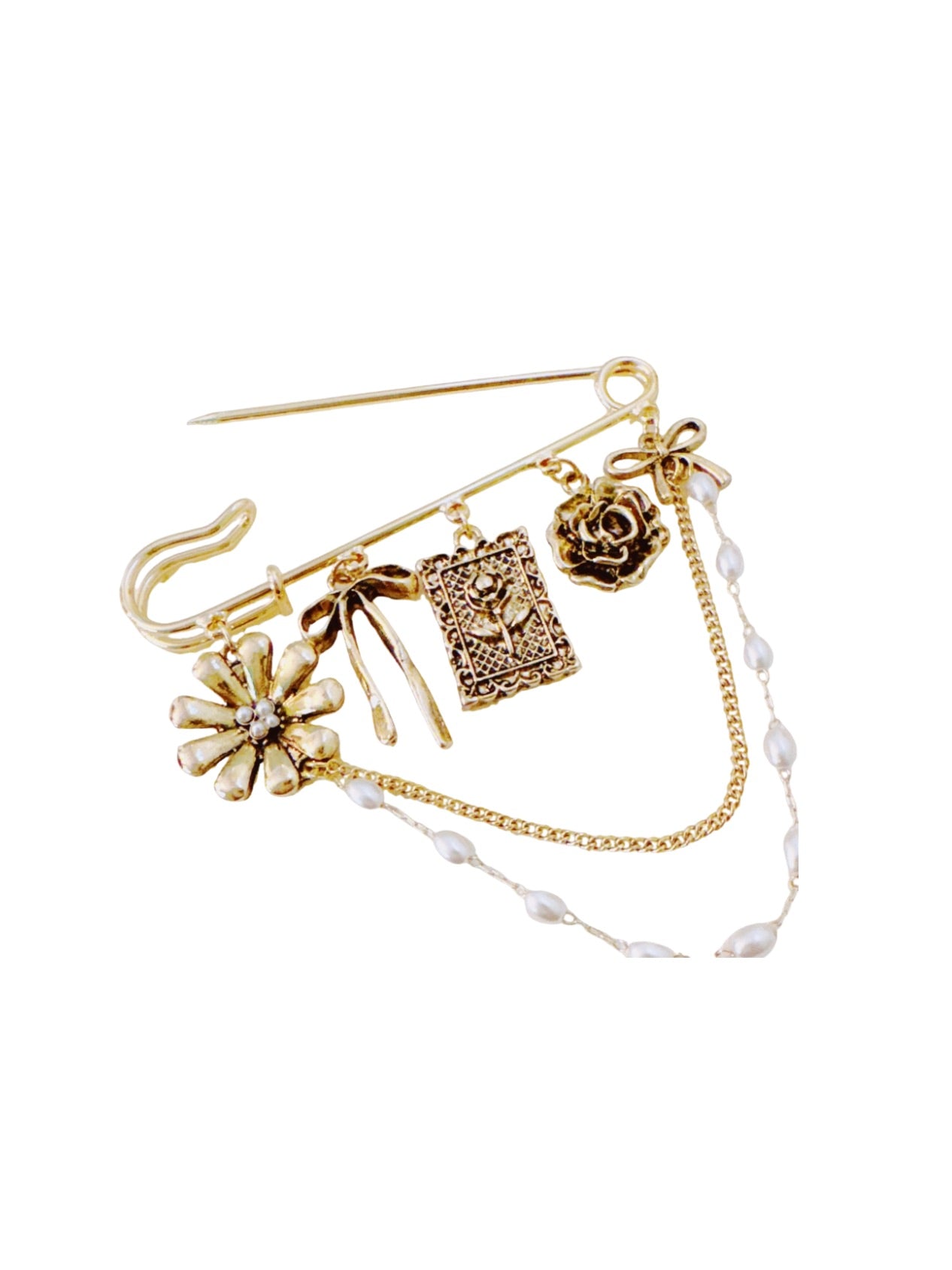 Floral Ribbon Pin Brooch
