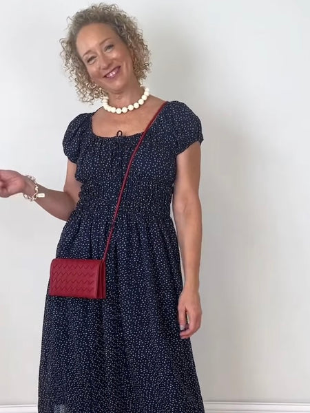 Ditsy Chiffon Midi Dress