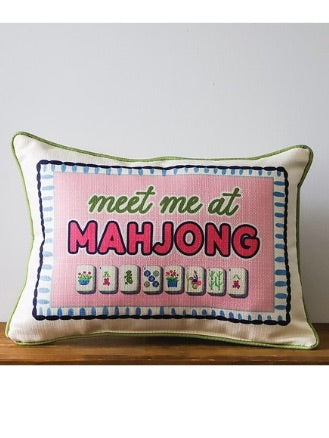 Meet Me At Mahjong Pillow