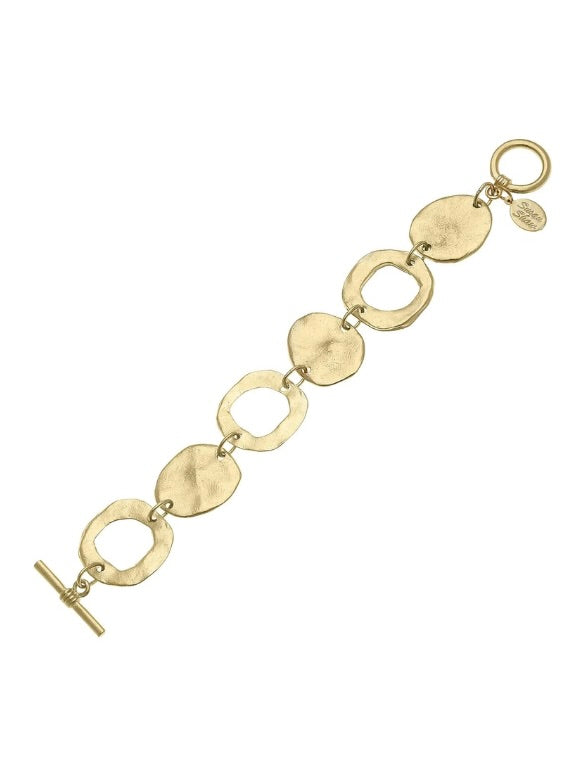 Susan Shaw Gold Circle Toggle Bracelet