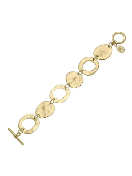 Susan Shaw Gold Circle Toggle Bracelet