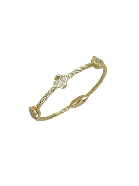 CZ Clover Magnetic Bangle