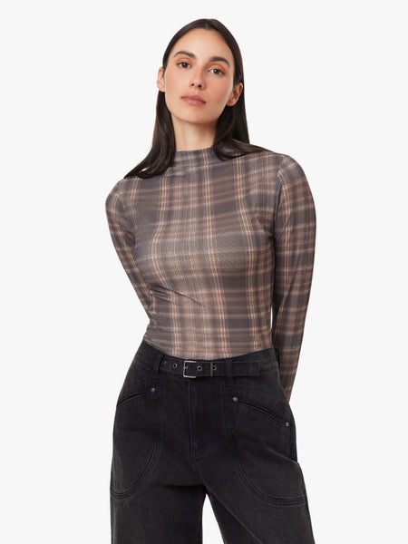 Habitual Plaid Turtleneck Top