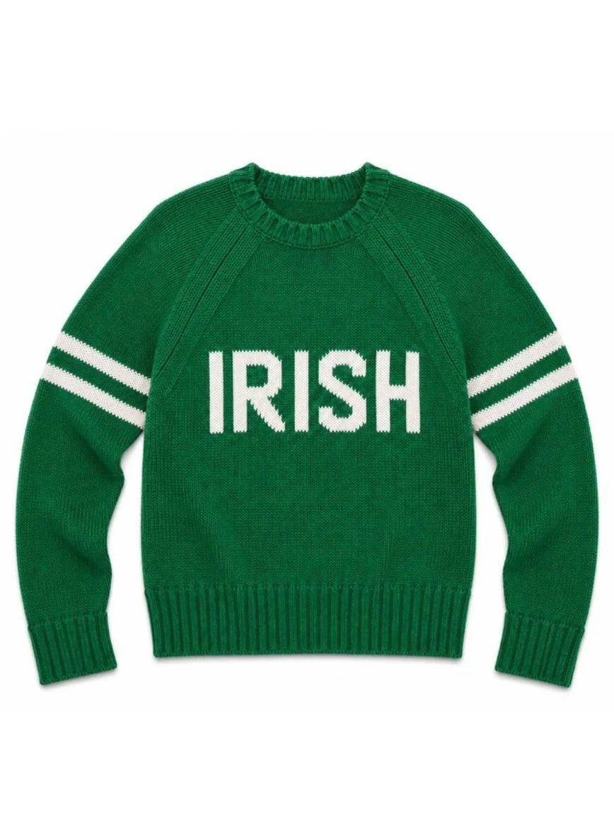 * PRE-ORDER * Irish Collegiate Crewneck Sweater - Green