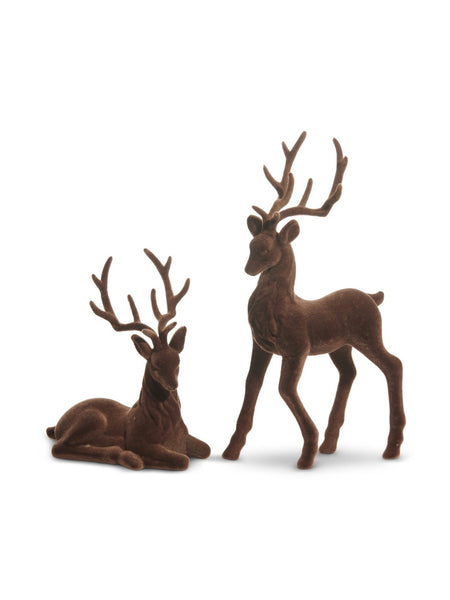 15" Brown Flocked Deer