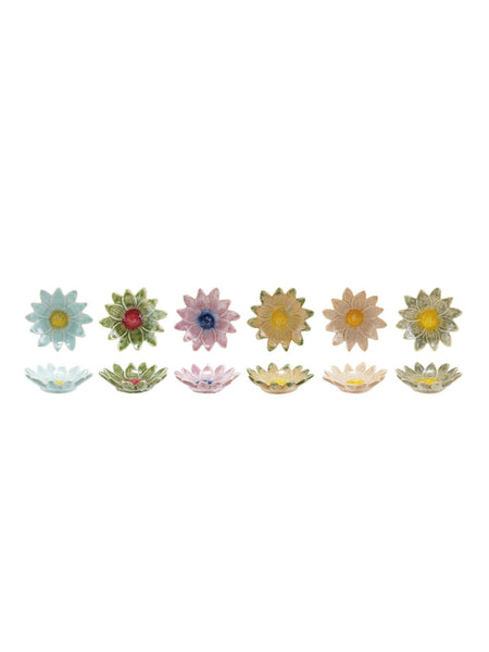 Stoneware Reactive Flower Dish