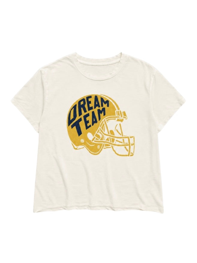 Dream Team Football Helmet Crewneck Tee