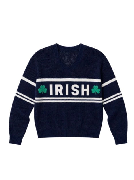 Irish Shamrock Crochet Open Knit Sweater