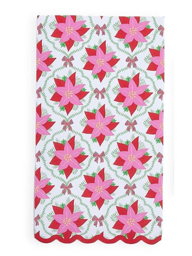 Pink Poinsettia Guest Towel