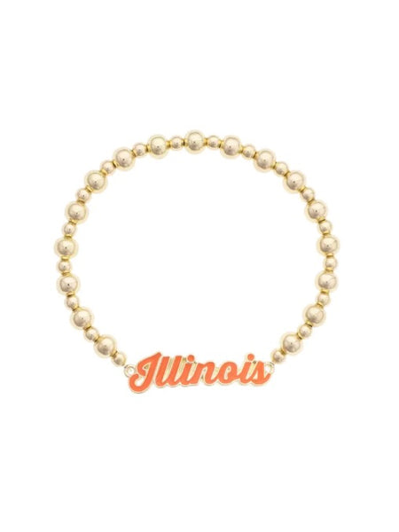 Illinois Script Beaded Bracelet