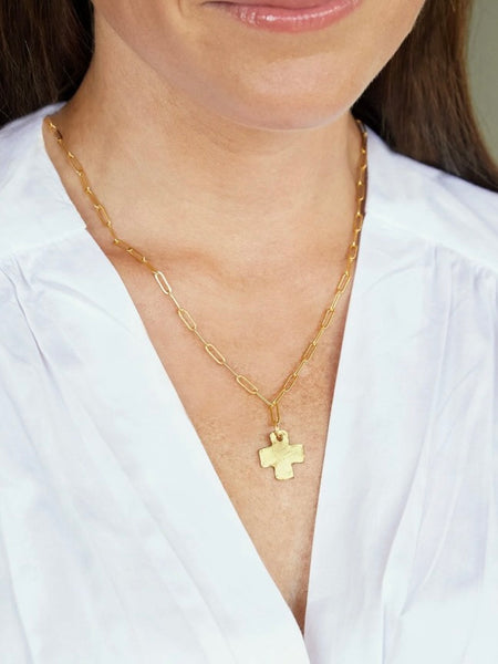 Susan Shaw Cross Paperclip Necklace