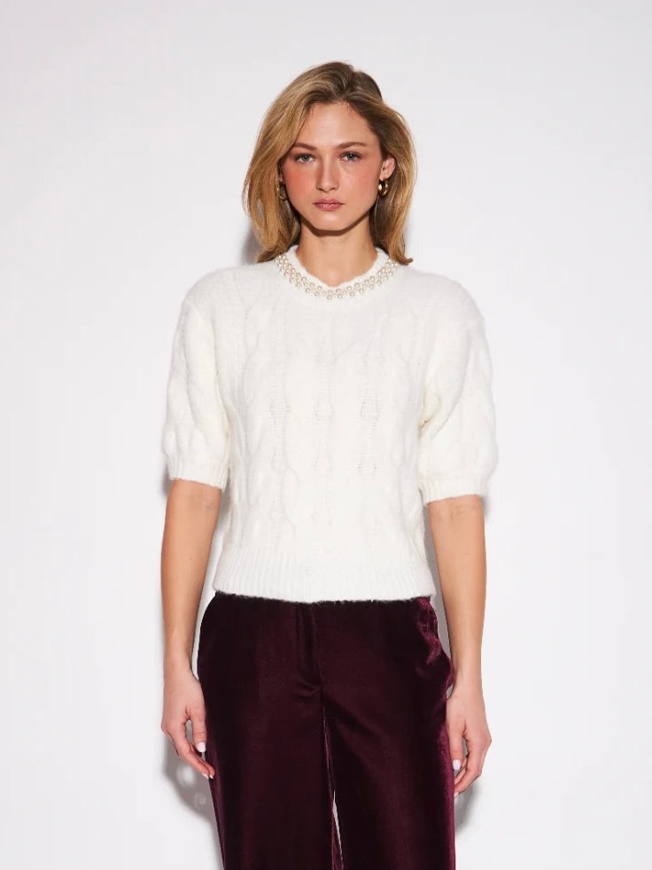 Noelle Pearl Neck Sweater