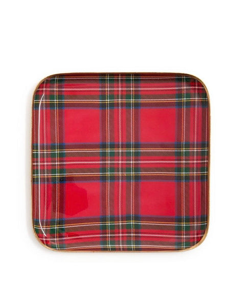 Red Tartan Plaid Tray