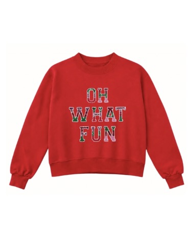 Custom Oh What Fun Applique Crew Sweatshirt