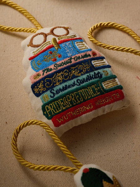 Book Club Embroidered Ornament