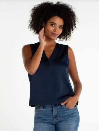 {Liverpool} Sleeveless V-Neck Woven Top