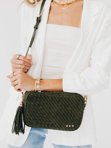 Suede Woven Willow Crossbody