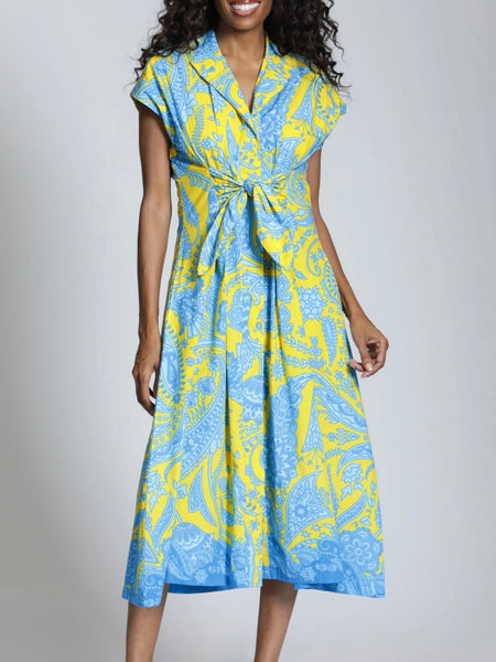 Printed Tie Front Dress