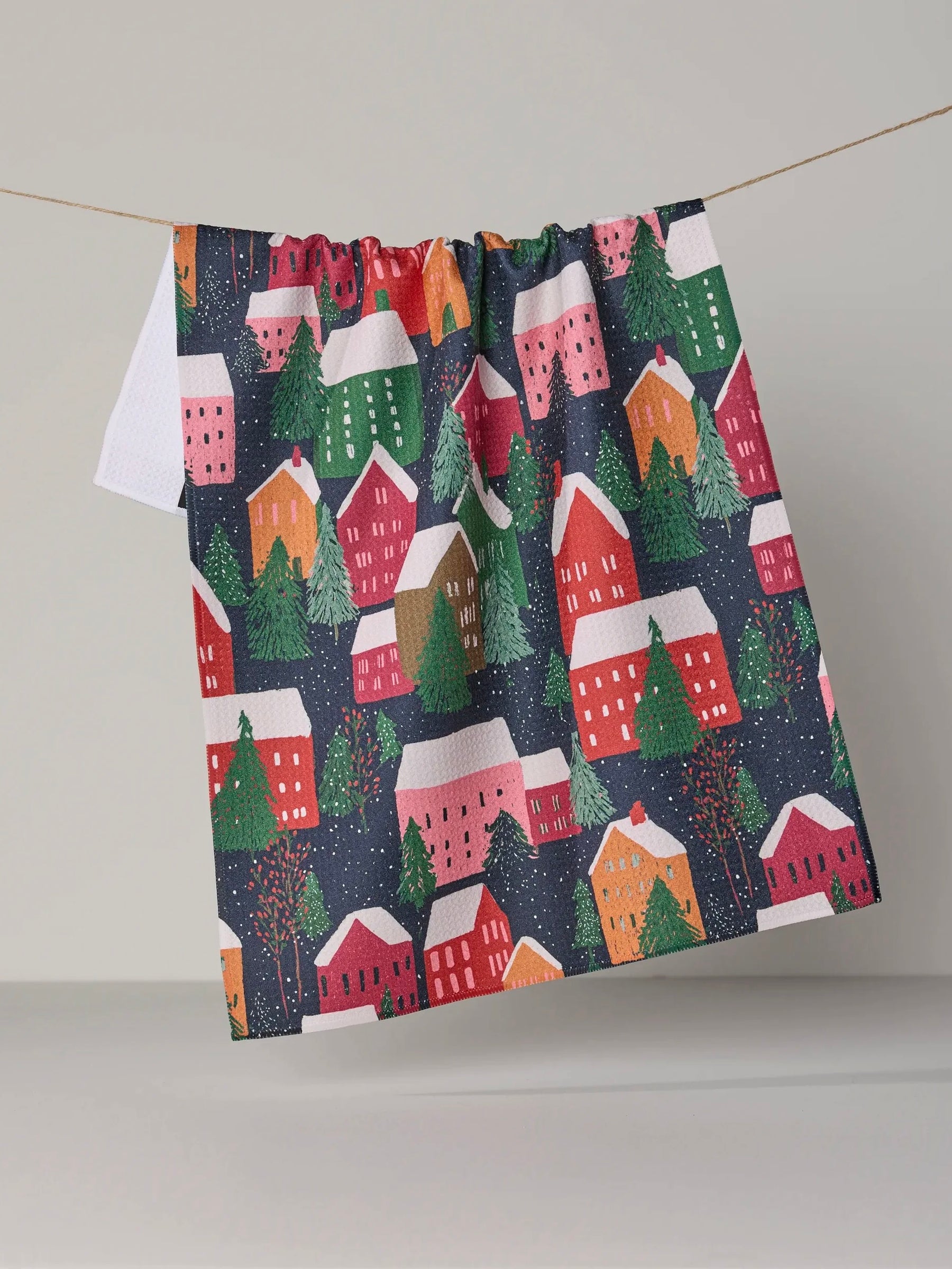 Geometry Alpine Village Tea Towel