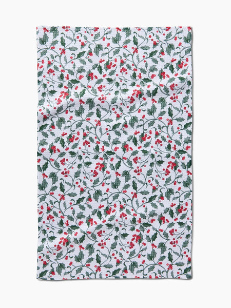 Geometry : Winter Holly Tea Towel