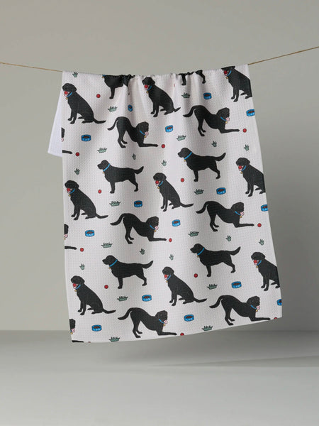 Geometry Black Lab Pals Tea Towel