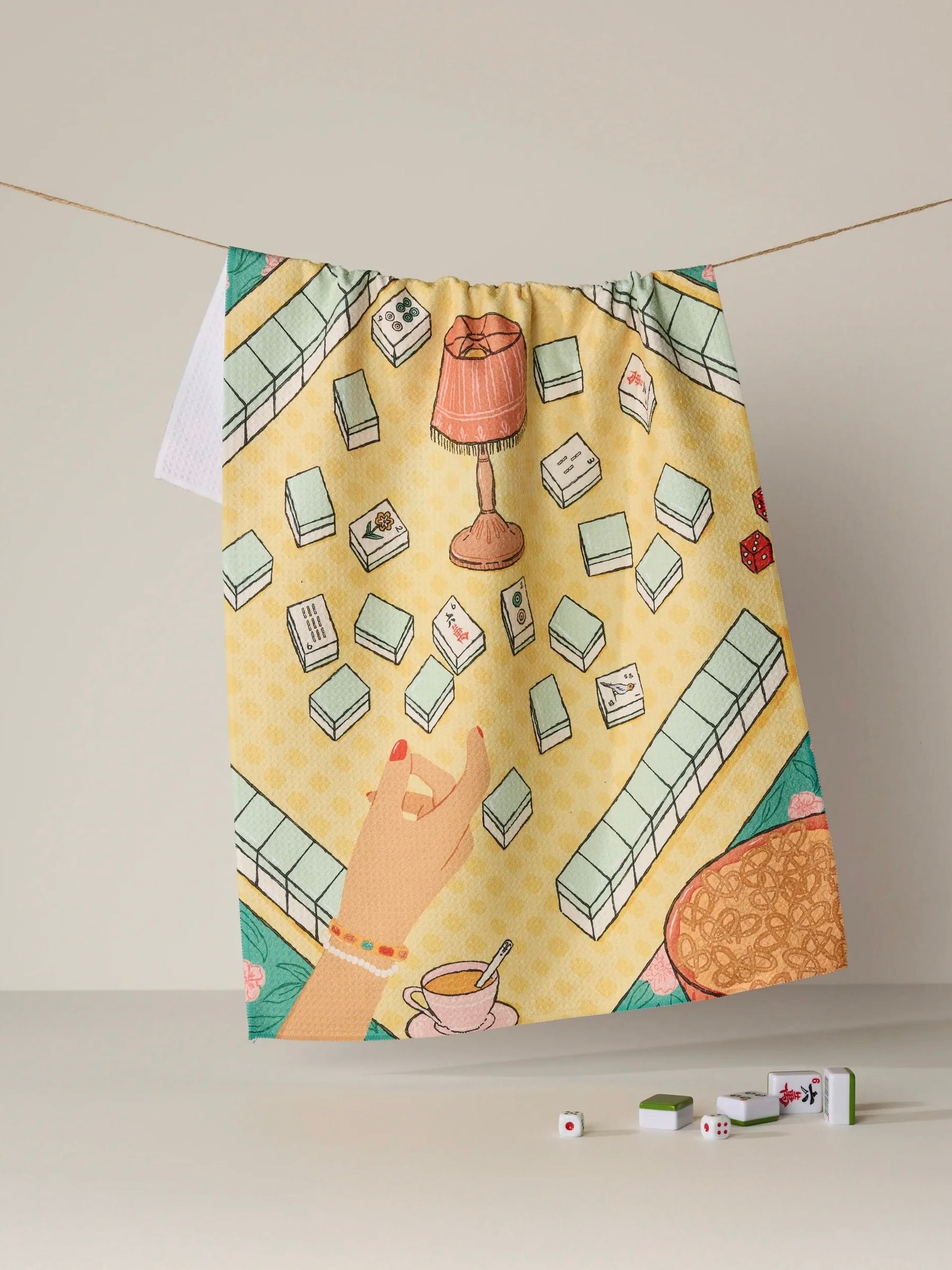Geometry Lucky Hand Tea Towel