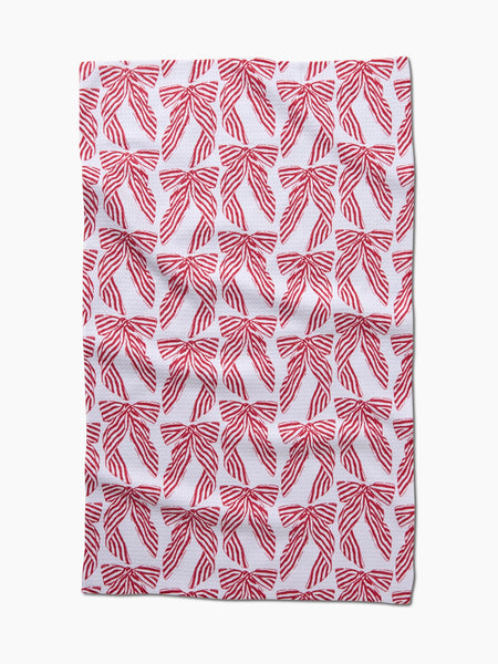 Geometry : Holiday Tea Towel - Striped Bows