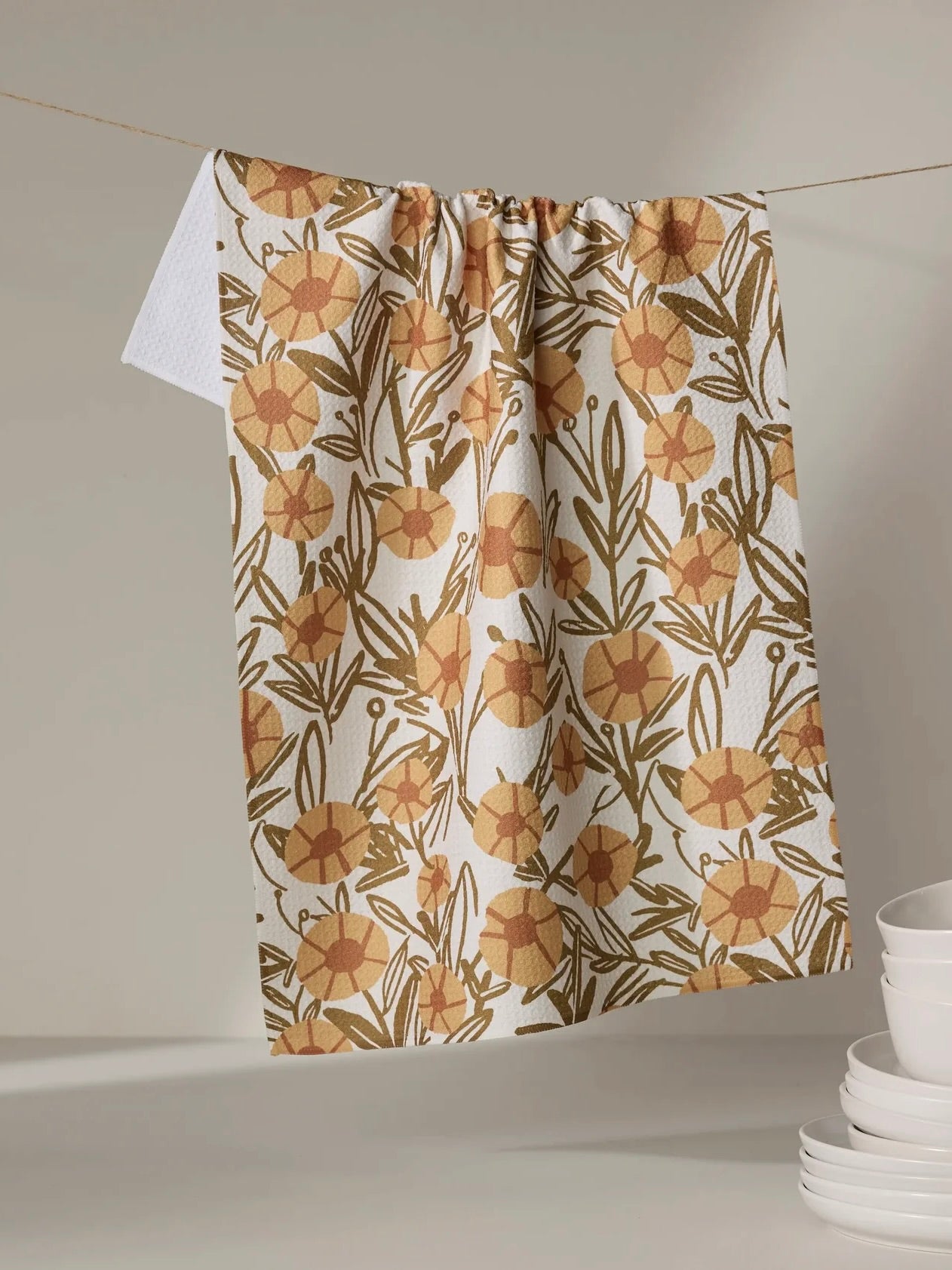 Geometry Sunflower Fields Tea Towel