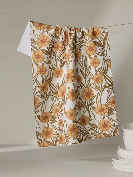 Geometry Sunflower Fields Tea Towel