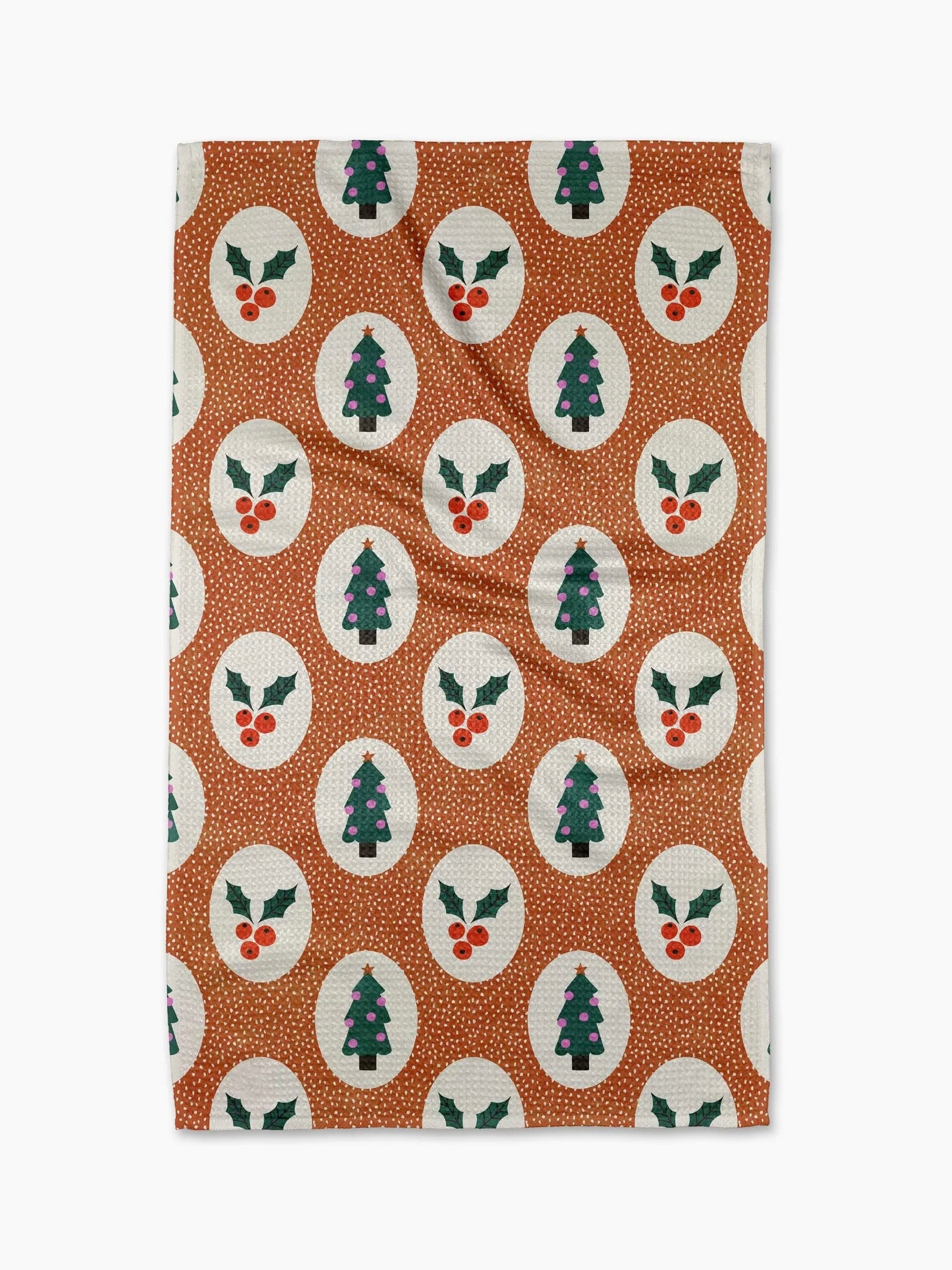 Geometry : Vintage Holly Christmas Tea Towel