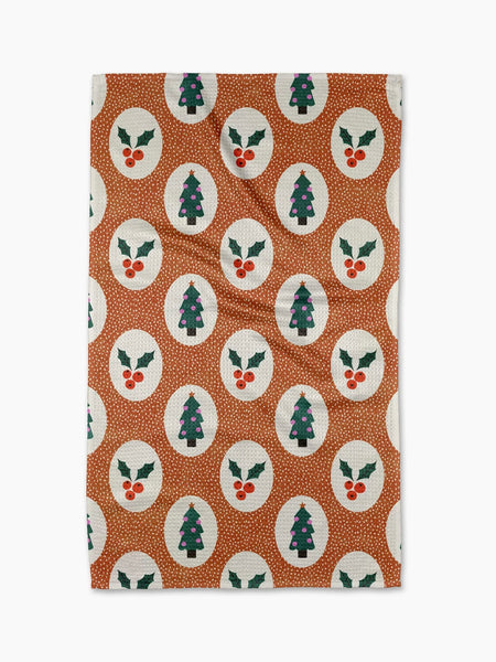 Geometry : Vintage Holly Christmas Tea Towel