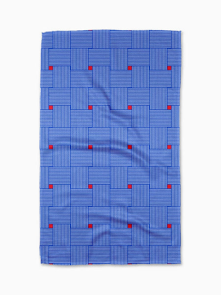 Geometry : Woven Blue Tea Towel