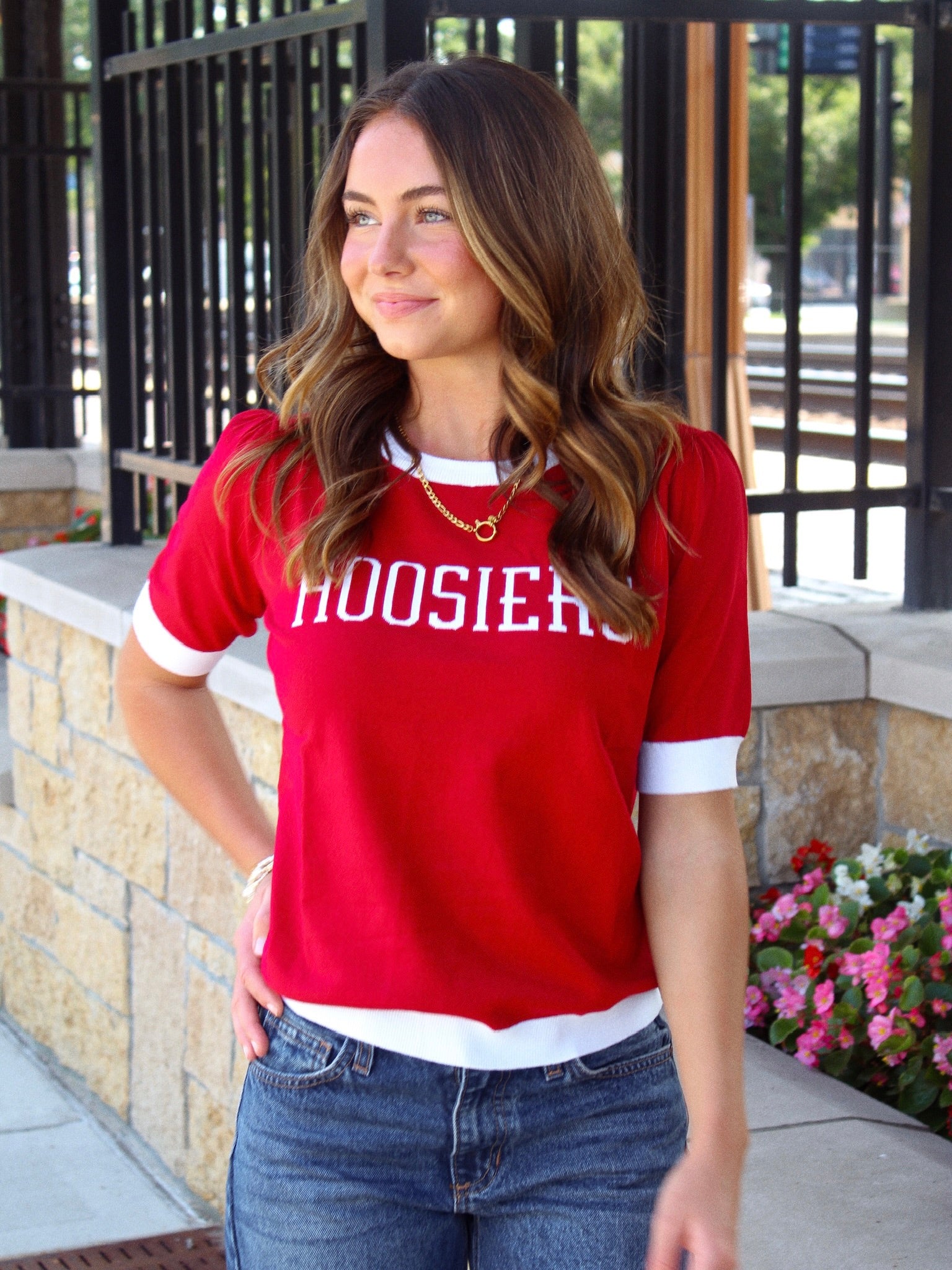 Hoosier Short Sleeve Sweater