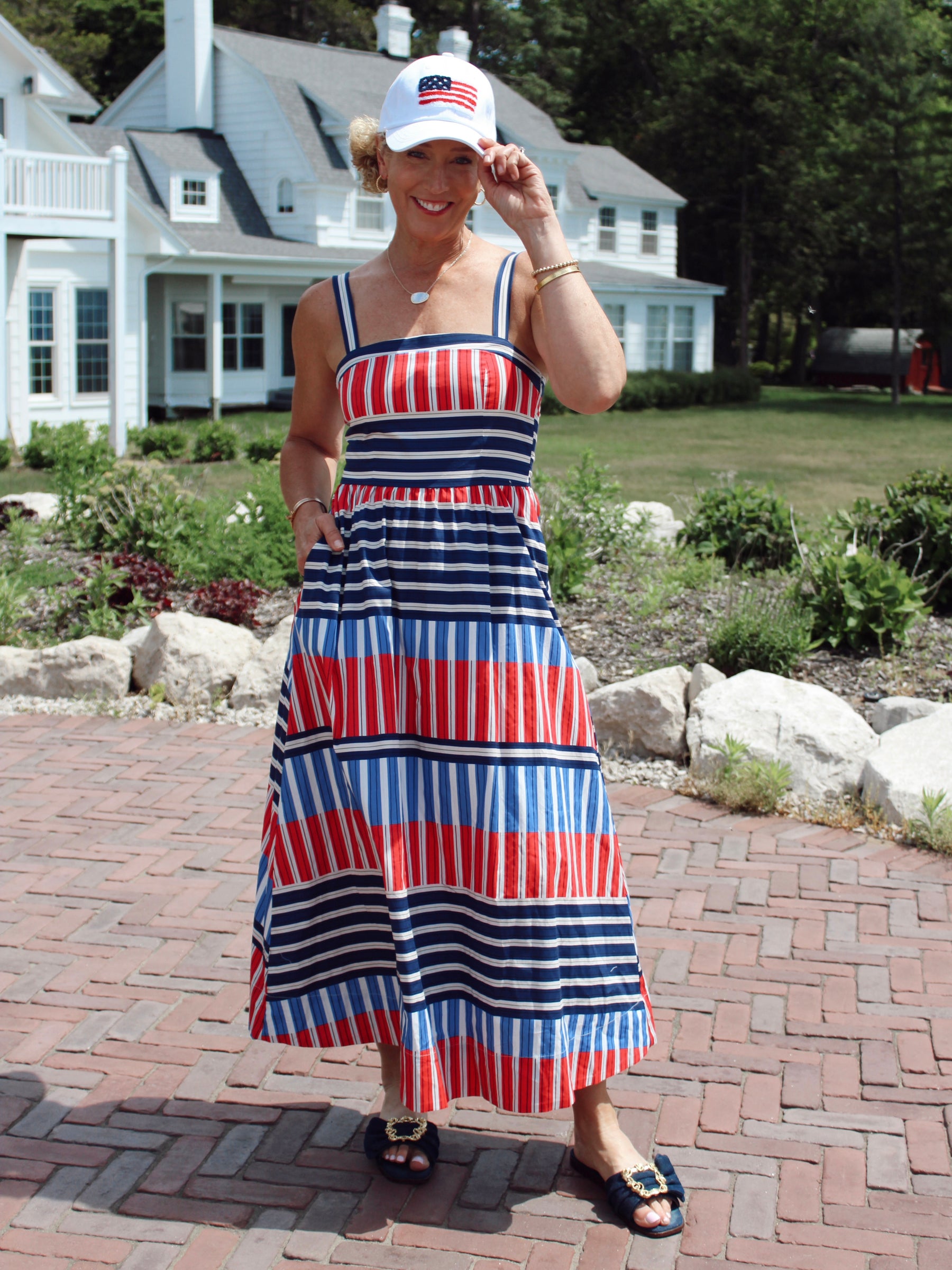 Colorblock Stripe Midi Dress