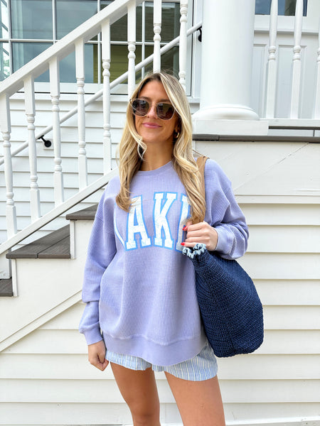 Lake Toile Corded Crew Sweatshirt