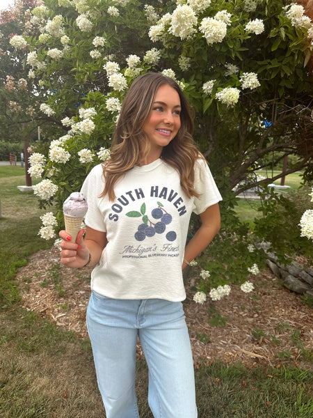 Custom Blueberries in South Haven Reverse Terry Slub Sweatshirt