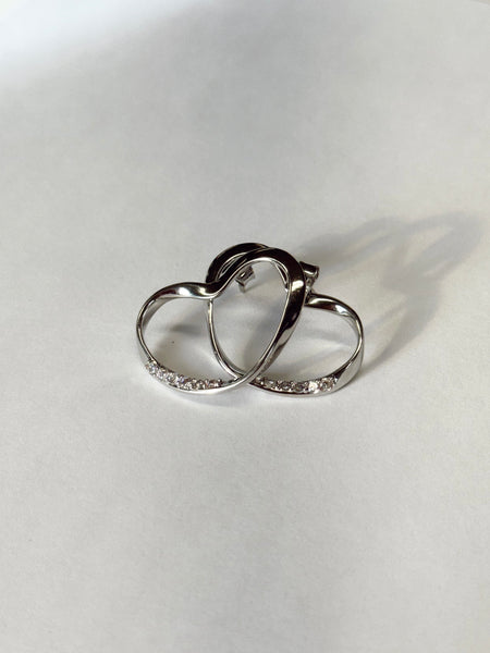 Ribbon Twist Heart Earrings