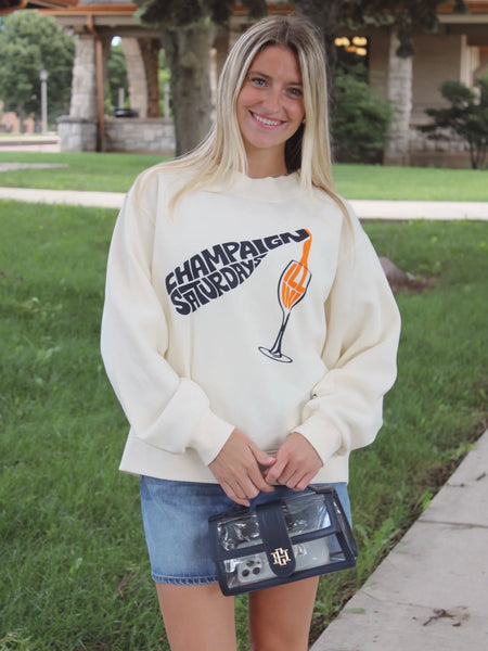 *PRE ORDER* Custom Champaign Saturdays Mockneck Sweatshirt - Natural