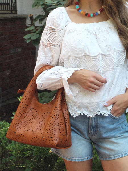 Liliana Laser Cut Tote Bag