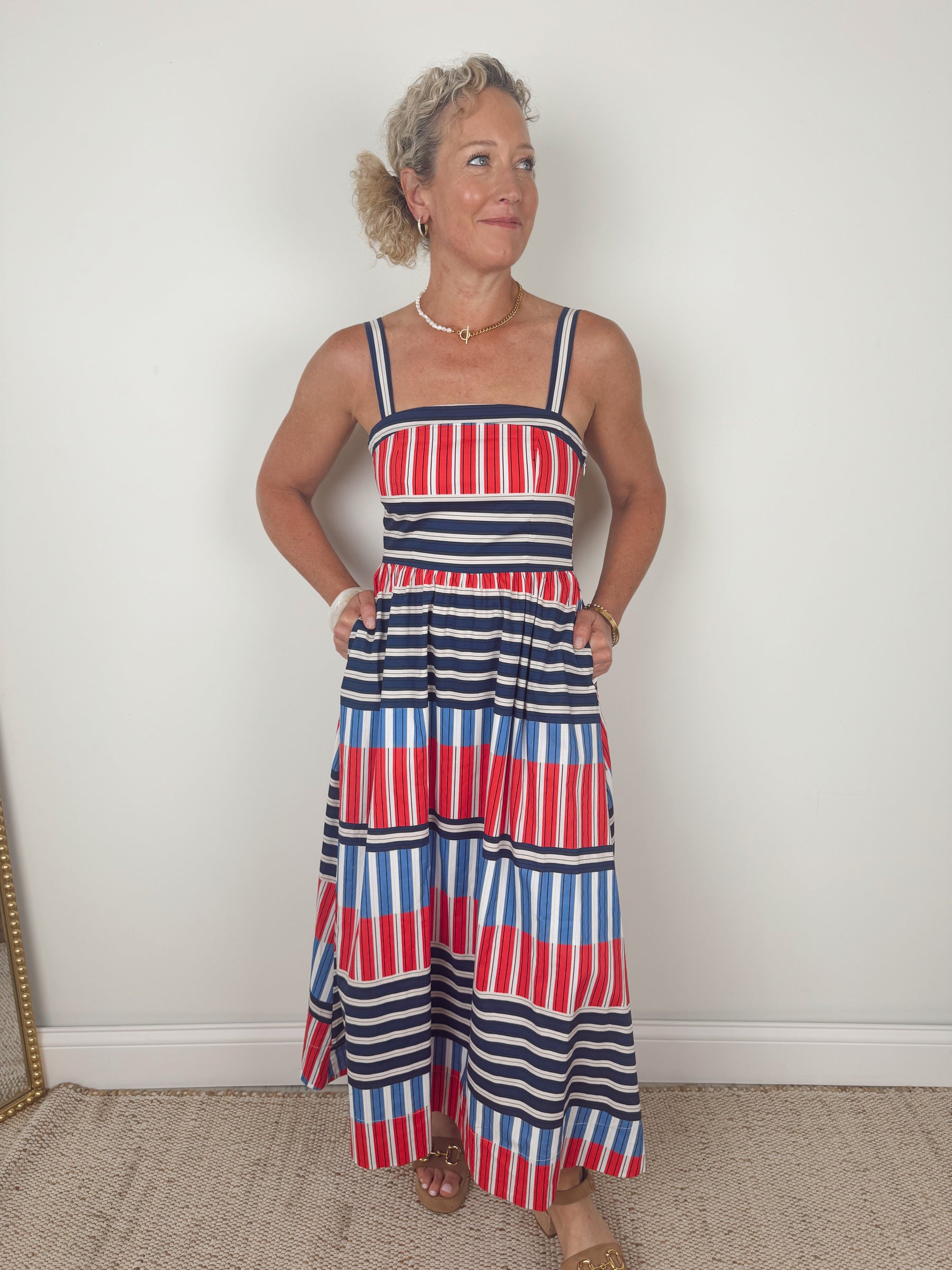 Colorblock Stripe Midi Dress