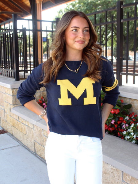 Michigan Go Blue Varsity Crewneck Sweater
