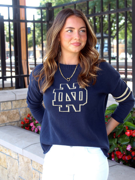 Notre Dame Shamrock Varsity Crewneck Sweater