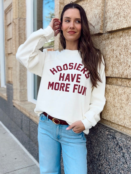 Hoosiers Have More Fun Reverse Terry Slub Crewneck