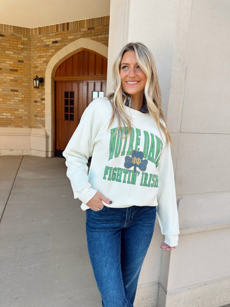 Custom Notre Dame Fightin' Irish Vintage Reverse Terry Slub Crewneck