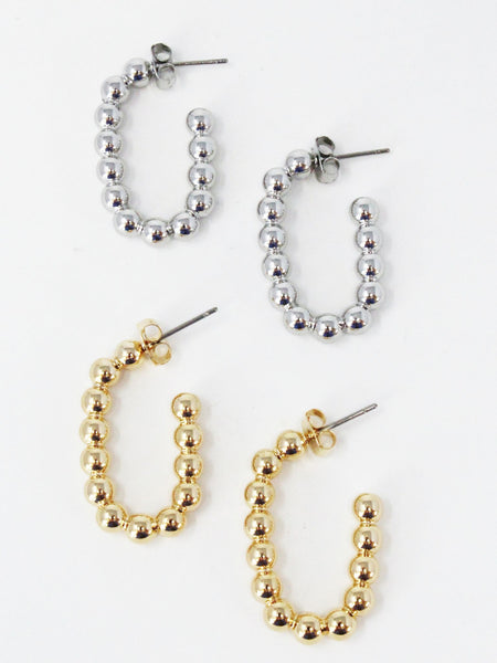 Dotty Beaded Oval Hoops