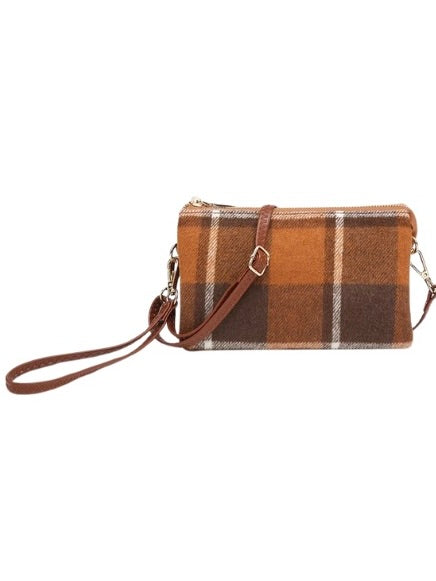 Riley Plaid Crossbody Wristlet