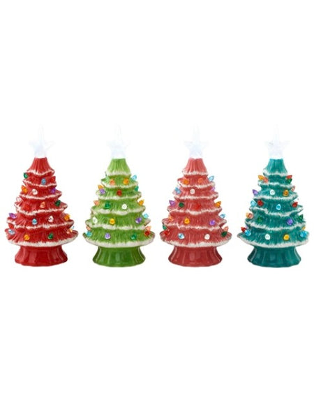 Ceramic Lighted Christmas Tree with Timer