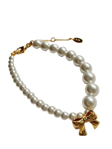 Dangle Bow Pearl Bracelet